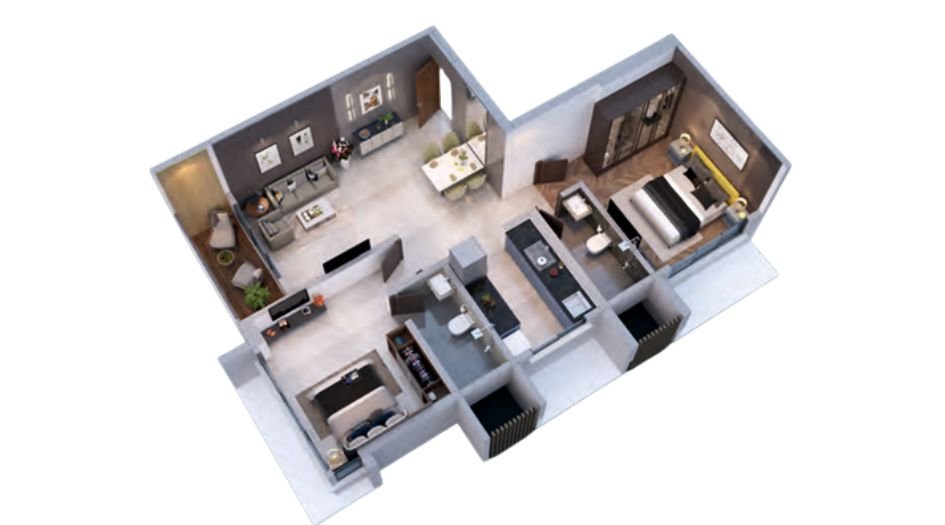 Anmol-Residency-Floor-Plan-2BHK-Type -2